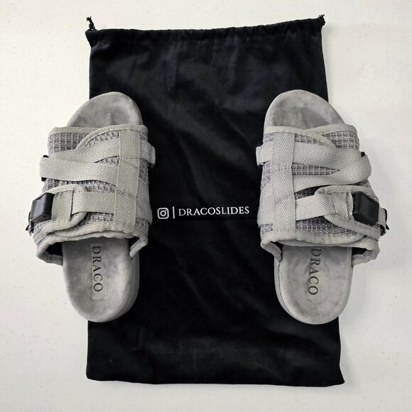 DRACO Slides Mens Shoes Size 9, 9.5, 10 Gray Storm Reflective Sandals NEW + Bag - Picture 8 of 13